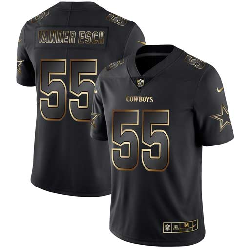 Men's Dallas Cowboys #55 Leighton Vander Esch 2019 Black Gold Edition Stitched NFL Jersey
